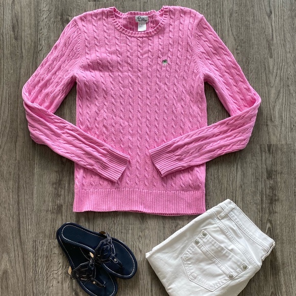 Lilly Pulitzer Sweaters - Lilly Pulitzer Pink Cable Knit Sweater